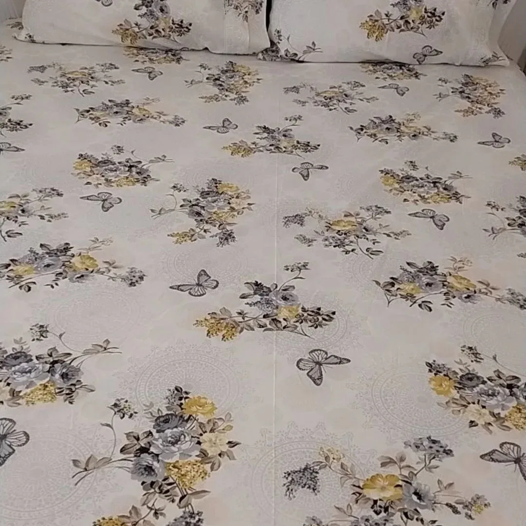 Kelebek ve Çiçek Desenli Lüks Nevresim Takımı